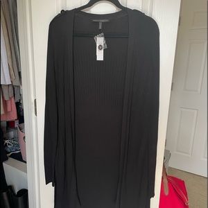 White House Black Market Long Black Open Sweater